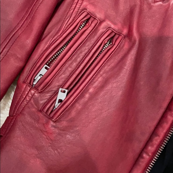 Iro Han burgundy red leather jacket size 40 - Picture 5 of 16